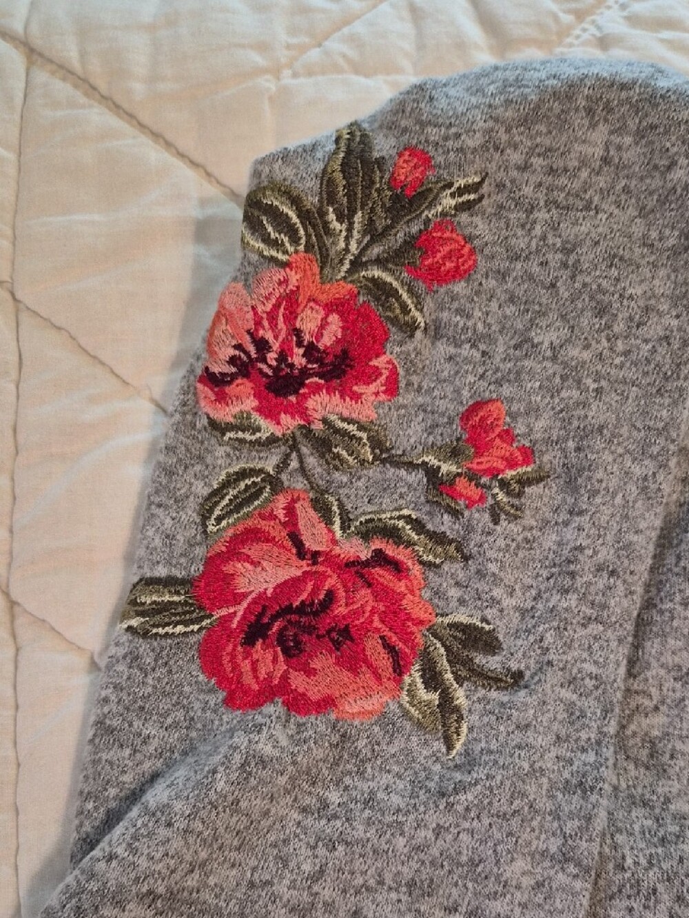 INC International Floral Embroidered Hooded Zip Up SweaterJacket- Size XL - Picture 10 of 11